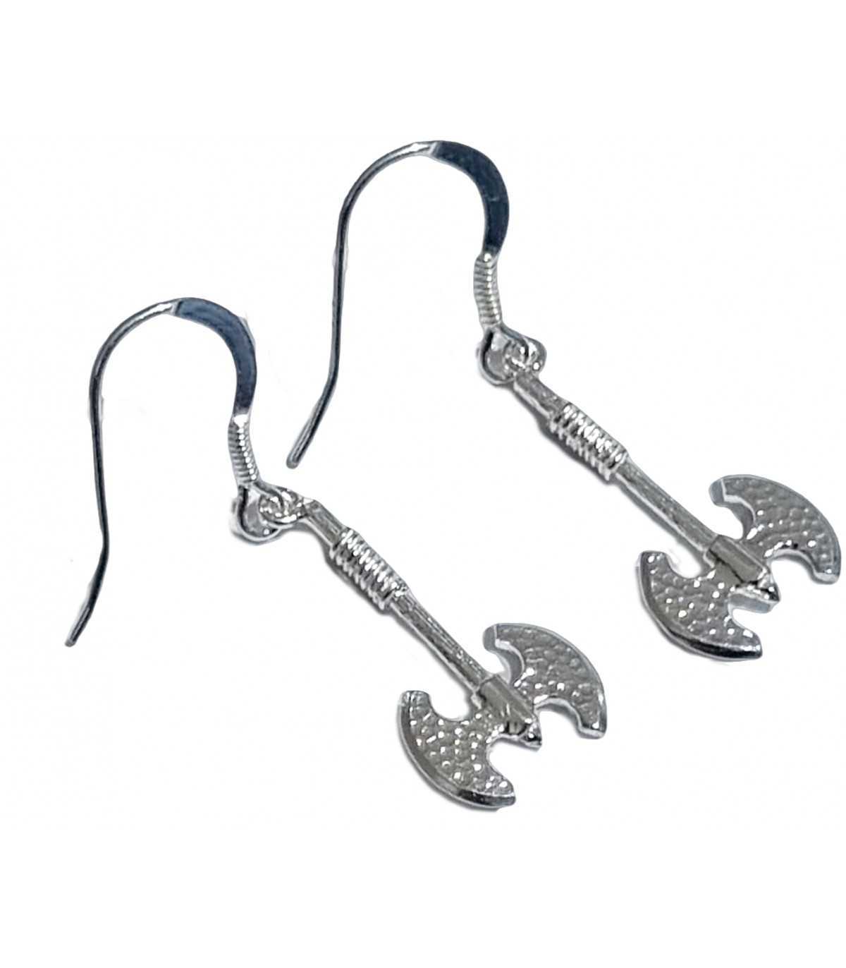 Sterling silver double axe earrings